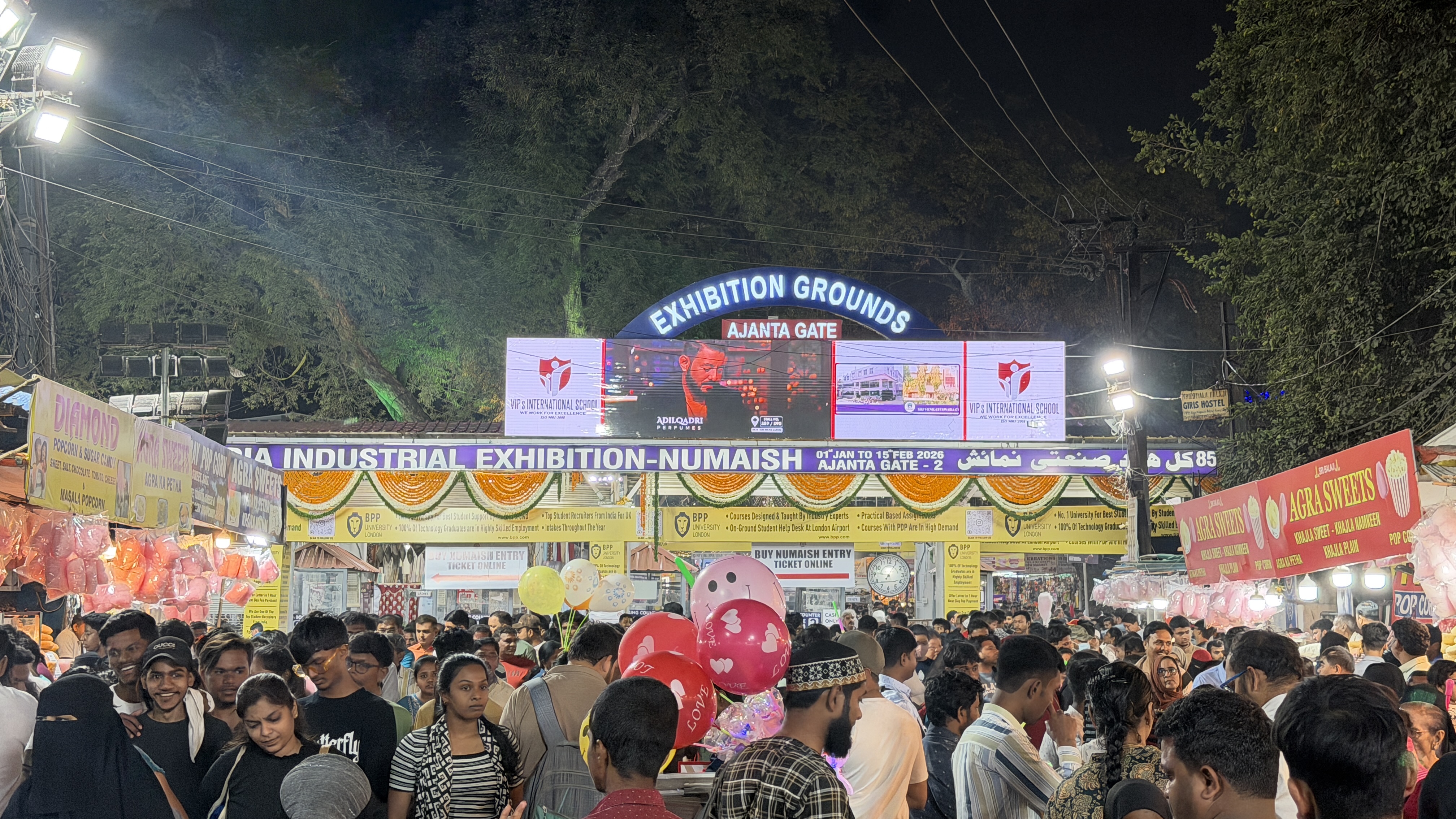 Numaish Exhibition gate arch advertising Hyderabad